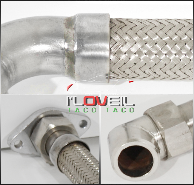 38MM TURBO EXTERNAL WASTEGATE FLEX TUBE T304 DUMP PIPE SET w/ WELD ON